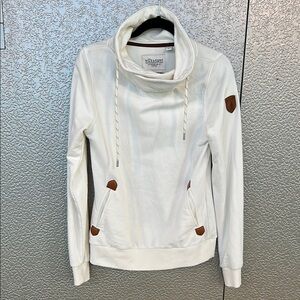 Wanakome Women's White Cowl Neck Sweatshirt